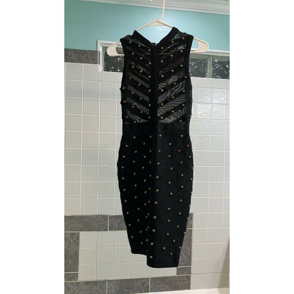 Size Small Clubbing Dress Black Studded Dress Hour - Picture 1 of 3